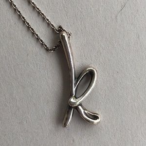 Tiffany Elsa Peretti letter K necklace
